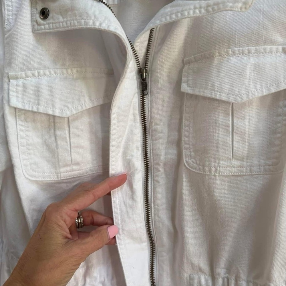 Talbots Medium White Denim Jacket - image 4